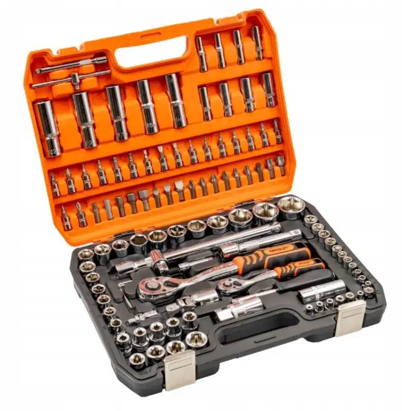 GROSLEY 108 részes dugókulcs készlet CrV acélból 1/4 és 1/2 colos racsnikkal