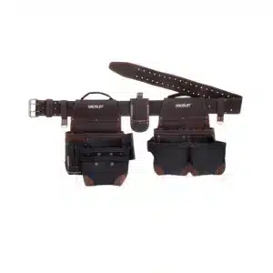 GROSLEY ács szerszámöv 13 zsebbel, nubuk bőrből, GOLD LINE