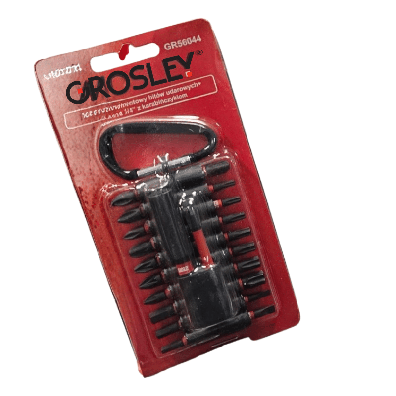 GROSLEY 22 részes bit készlet S2 acélból karabíneres tokban (GR56044)