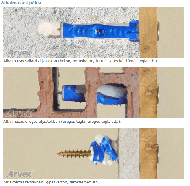 Arvex 2C piros-szürke kétkomponensű univerzális dűbel és tipli