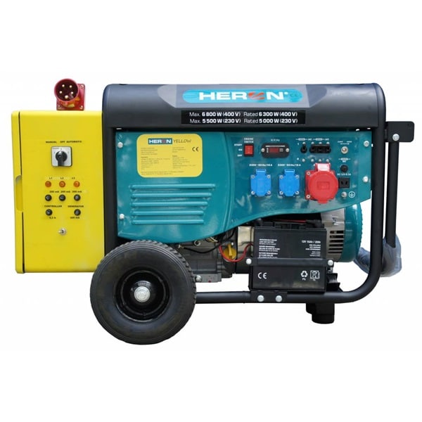HERON 8896420-AU3 420 YELLOW+, háromfázisú 6 kVA + SMS áramfejlesztő