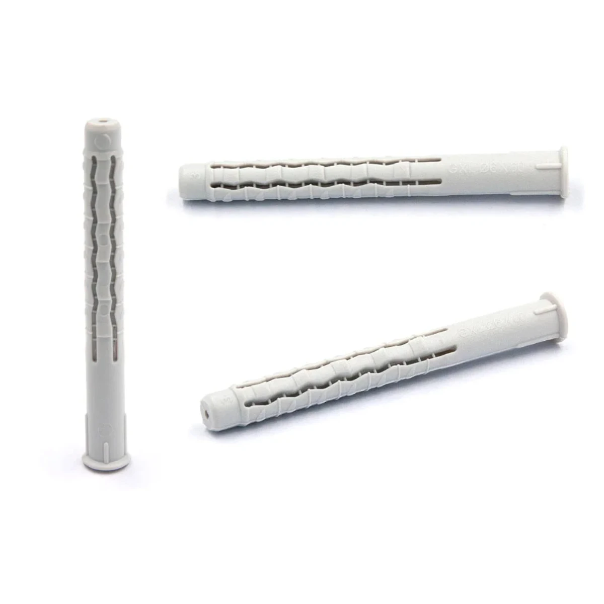 ARVEX GXL világosszürke nylon keretdübel hüvely, hosszú hullámos tágulási zónával, három darab (1099.0001–1099.0015)